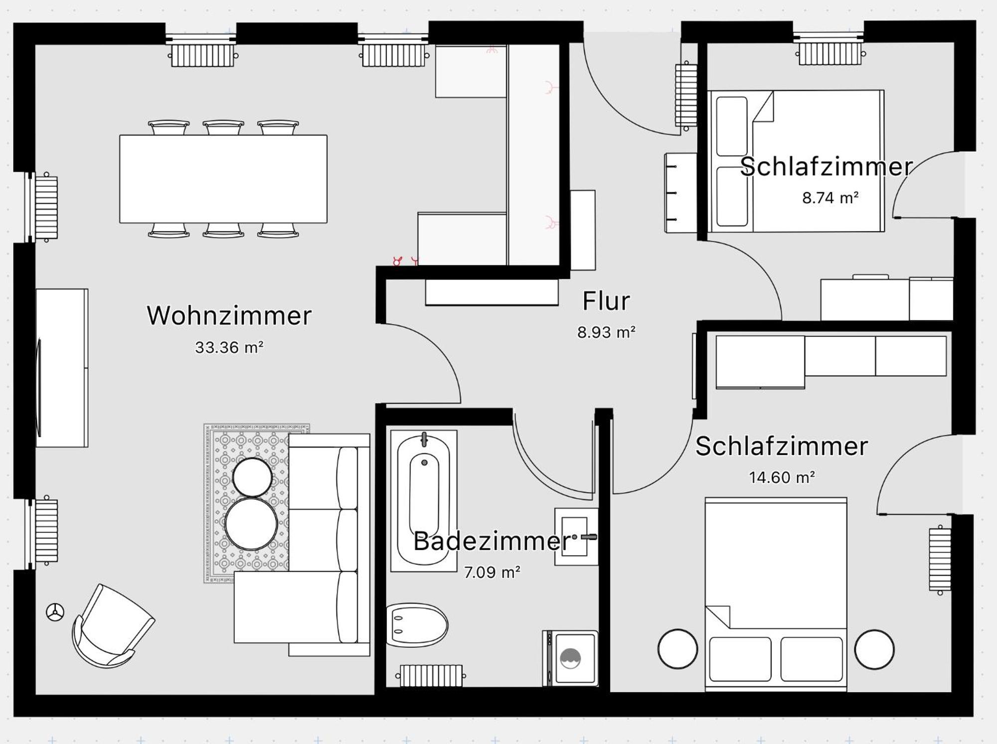Apartment - Zum Alten Fritz - Suhl, 2 Schlafzimmer, 2 Terrassen Suhl